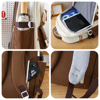 5-Piece Solid Color Backpack Set for School & Travel