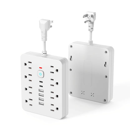 White electronic device with multiple ports and antennas on a white background
