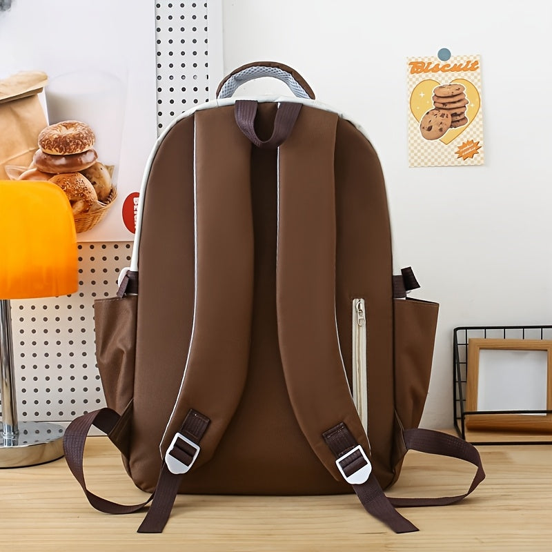 5-Piece Solid Color Backpack Set for School & Travel