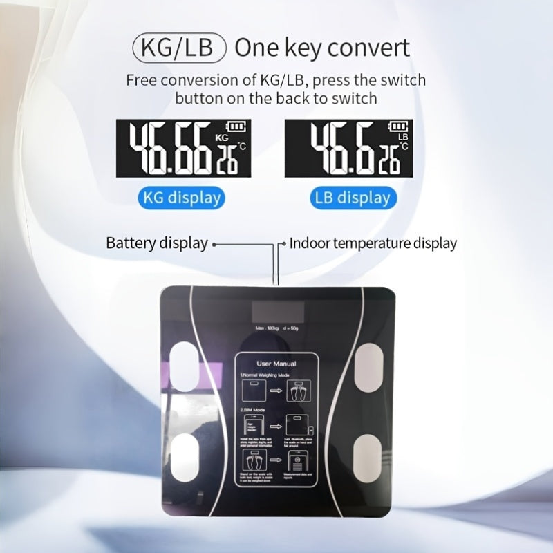 Digital scale with KG/LB conversion feature on a white background