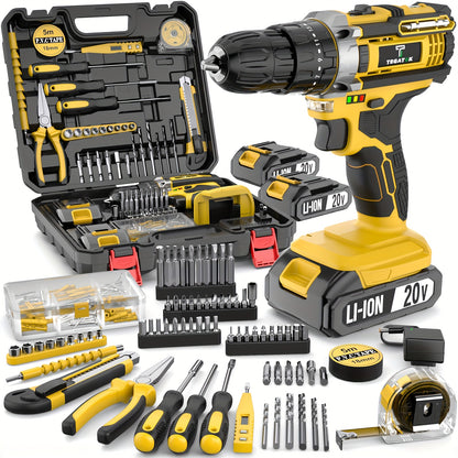 Walmart Power Tools Kit with cordless drill, batteries, and various tools on a white background